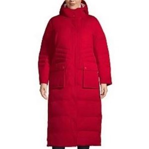 Lands’ End Hyper Dry Coat Rich Red Petite Large NEW